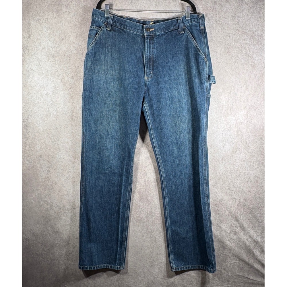 Carhartt Carpenter Jeans Men 38x32 Blue Relaxed Fit Denim Workwear Pants $45